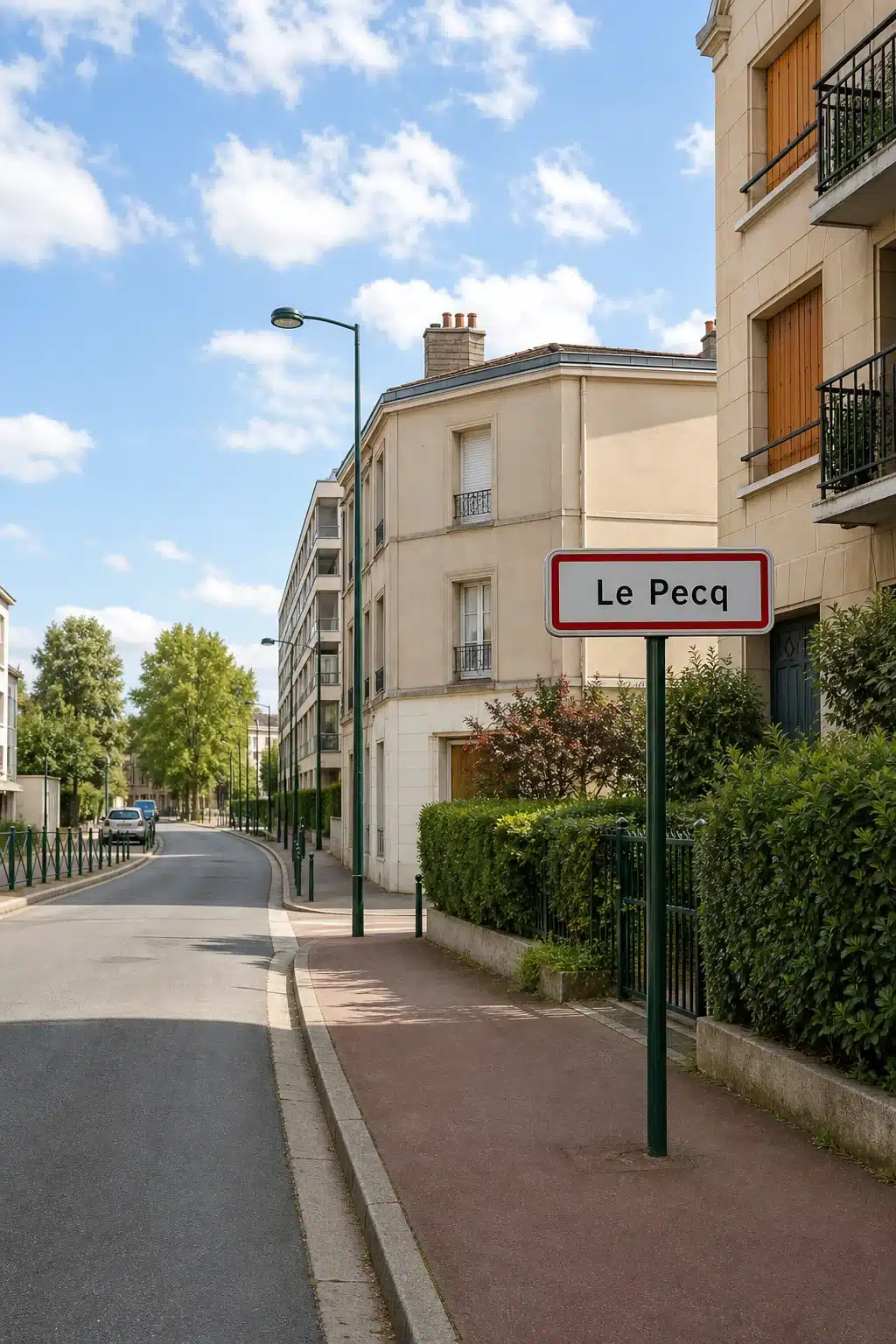 Panneau d'entrée de ville du Pecq